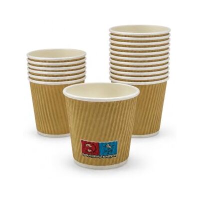 DeinPack 200 Espressobecher 100ml 4oz doppelwandig braun Riffel-Pappbecher to Go Pappbecher, brauner Kraftkarton, umweltfreundlich, Hitzebarriere, Riffelbecher, Espressobecher DeinPack 200 Espressobecher 100ml 4oz doppelwandig braun Riffel-Pappbecher to Go Pappbecher, brauner Kraftkarton, umweltfreundlich, Hitzebarriere, Riffelbecher, Espressobecher