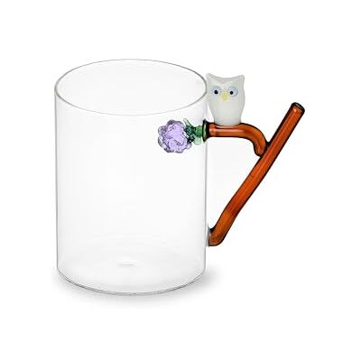 Ichendorf Milano Becher Eule, Kollektion Fruits&Flowers, 45 cl, Borosilikatglas, Handgefertigt Ichendorf Milano Becher Eule, Kollektion Fruits&Flowers, 45 cl, Borosilikatglas, Handgefertigt