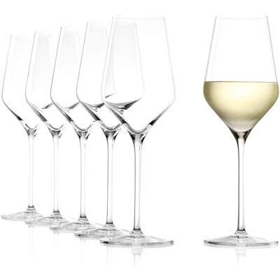 Stölzle Lausitz Weißweingläser Quatrophil 6er-Set 405 ml – Hochwertige Weingläser ideal für Weißwein & Aperitif – Eleganter Weißweinkelch aus Kristallglas – spülmaschinenfest & Made in Germany Stölzle Lausitz Weißweingläser Quatrophil 6er-Set 405 ml – Hochwertige Weingläser ideal für Weißwein & Aperitif – Eleganter Weißweinkelch aus Kristallglas – spülmaschinenfest & Made in Germany