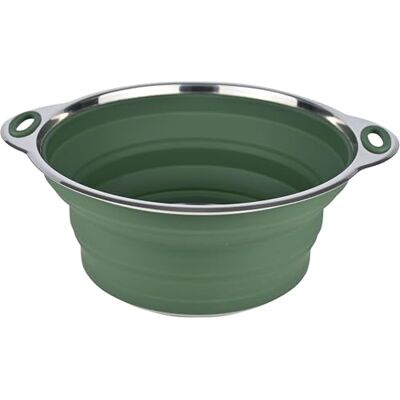 Cao – Salatschüsseln aus Silikon, faltbar, 2,50 Liter, aus Silikon & Edelstahl, Farbe Grün, Länge 28 cm, Breite 24 cm, Höhe 11,5 cm Cao – Salatschüsseln aus Silikon, faltbar, 2,50 Liter, aus Silikon & Edelstahl, Farbe Grün, Länge 28 cm, Breite 24 cm, Höhe 11,5 cm