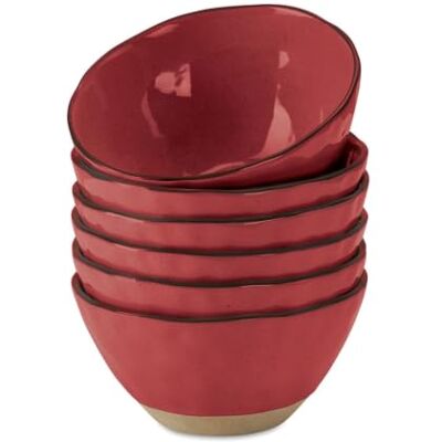 Loberon Schüssel 6er Set Biarré, rot Mediterraner Charme, Glänzende Glasur, Reizvoll Unebene Optik, Spülmaschinenfest, Geschirr, Tischaccessoires, Steinzeug Loberon Schüssel 6er Set Biarré, rot Mediterraner Charme, Glänzende Glasur, Reizvoll Unebene Optik, Spülmaschinenfest, Geschirr, Tischaccessoires, Steinzeug