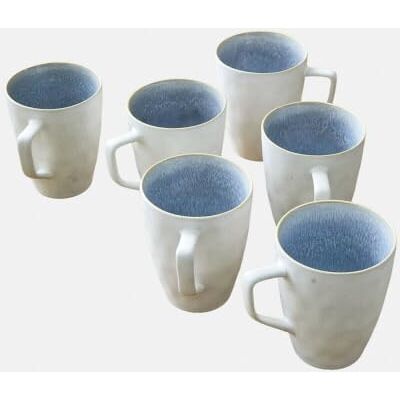 Loberon Tasse 6er Set Vionette, blau/weiß Loberon Tasse 6er Set Vionette, blau/weiß