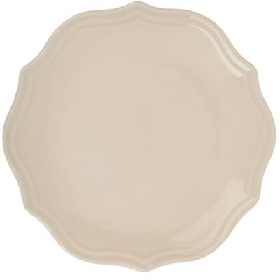 GENEVIEVE LETHU 536320 Dessertteller aus Steingut, cremefarben, Ø 21 cm – Kollektion Table de Diane – Teller aus Steingut mit klassischem Charme, zart gewellt GENEVIEVE LETHU 536320 Dessertteller aus Steingut, cremefarben, Ø 21 cm – Kollektion Table de Diane – Teller aus Steingut mit klassischem Charme, zart gewellt