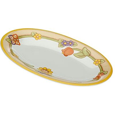 THUN Ovaler Mehrzweckteller mit Blumen und Schmetterling Küche, für den Tisch Geschenkidee Linie Country Porzellan Ø 38 cm THUN Ovaler Mehrzweckteller mit Blumen und Schmetterling Küche, für den Tisch Geschenkidee Linie Country Porzellan Ø 38 cm