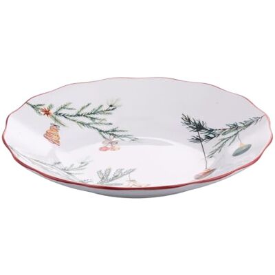 Tivoli 6er Set Suppenteller Porzellan 22,5 cm Weihnachtsdekor Zweig Tivoli 6er Set Suppenteller Porzellan 22,5 cm Weihnachtsdekor Zweig