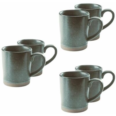 Loberon Tasse 6er Set Biarré, türkis/braun Handgefertigt und Glasiert, Rustikaler Charme, Spülmaschinenfest, Geschirr, Tischaccessoires, Küchenutensilien, Steinzeug Loberon Tasse 6er Set Biarré, türkis/braun Handgefertigt und Glasiert, Rustikaler Charme, Spülmaschinenfest, Geschirr, Tischaccessoires, Küchenutensilien, Steinzeug