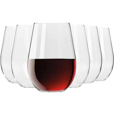 Krosno Weingläser 6er Set, 580 ml, Harmony Kollektion Große Gläser ohne Stiel, Bleifreies Kristall Weinglas mit großzügigem Volumen für trockene Weine, Spülmaschinenfest Krosno Weingläser 6er Set, 580 ml, Harmony Kollektion Große Gläser ohne Stiel, Bleifreies Kristall Weinglas mit großzügigem Volumen für trockene Weine, Spülmaschinenfest