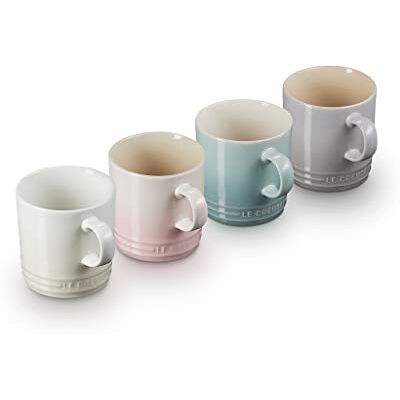 LE CREUSET 4er-Set Becher aus Steinzeug, je 350 ml, Calm (Meringue/Shell Pink/Sea Salt/Perlgrau) LE CREUSET 4er-Set Becher aus Steinzeug, je 350 ml, Calm (Meringue/Shell Pink/Sea Salt/Perlgrau)
