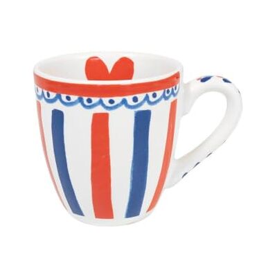 Blond Amsterdam Mini-Becher Streifen Hollands Glorie, 200ml Keramik, Hollands Glorie Design, Mikrowellengeeignet, Handwäsche empfohlen Blond Amsterdam Mini-Becher Streifen Hollands Glorie, 200ml Keramik, Hollands Glorie Design, Mikrowellengeeignet, Handwäsche empfohlen