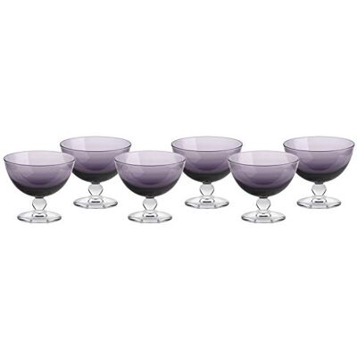 CRISTALICA Eisschale Eisbecher Dessertschale 6er-Set lila Piccolo Colori 280ml Gelato CRISTALICA Eisschale Eisbecher Dessertschale 6er-Set lila Piccolo Colori 280ml Gelato