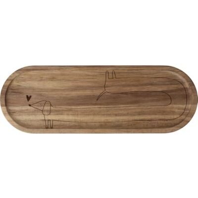 Räder Tablett Dackel Herz Akazienholz Holztablett schmal 32x11cm Räder Tablett Dackel Herz Akazienholz Holztablett schmal 32x11cm