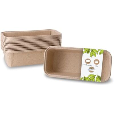 GREENBOX 25 Stück Kakaopapier-Backformen rechteckig 20 x 7 x 6 cm I ofenfeste Schalen I Kastenform Brotbackform Papier braun I kleine Kuchenformen ausgefallen I Papierbackformen mit edler Struktur GREENBOX 25 Stück Kakaopapier-Backformen rechteckig 20 x 7 x 6 cm I ofenfeste Schalen I Kastenform Brotbackform Papier braun I kleine Kuchenformen ausgefallen I Papierbackformen mit edler Struktur