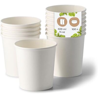 BIOZOYG Suppenbecher to go 100 Stück 400 ml / 16 oz, Ø 95 mm, weiß Suppenschüsseln Einweg Einweggeschirr Alternative zur Plastikschüssel To go Becher, Suppe, Soup Bowl BIOZOYG Suppenbecher to go 100 Stück 400 ml / 16 oz, Ø 95 mm, weiß Suppenschüsseln Einweg Einweggeschirr Alternative zur Plastikschüssel To go Becher, Suppe, Soup Bowl