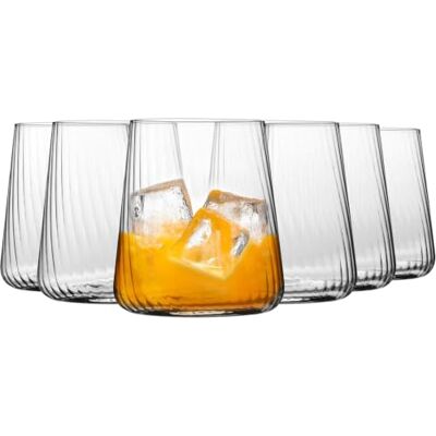 Krosno Cocktailgläser 6er Set, 430 ml, LUMI Avant-Garde Wassergläser, Trinkglas, Bleifreies Kristallglas mit LUMI Optikdekor für Whisky, Säfte und Getränke, Spülmaschinenfest Krosno Cocktailgläser 6er Set, 430 ml, LUMI Avant-Garde Wassergläser, Trinkglas, Bleifreies Kristallglas mit LUMI Optikdekor für Whisky, Säfte und Getränke, Spülmaschinenfest