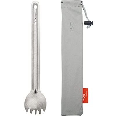 TiTo Titanium Camping Besteck Spork/Löffel,Outdoor Spork mit Langen Griff Tragbare Ultraleichtes Wiederverwendbare für Picknick mit Aufbewahrungstasche Rucksackreisen(Bright Titanium Spork) TiTo Titanium Camping Besteck Spork/Löffel,Outdoor Spork mit Langen Griff Tragbare Ultraleichtes Wiederverwendbare für Picknick mit Aufbewahrungstasche Rucksackreisen(Bright Titanium Spork)