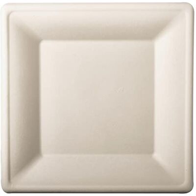 PAPSTAR 50 Teller, Zuckerrohr "pure" eckig 26 cm x 26 cm weiss PAPSTAR 50 Teller, Zuckerrohr "pure" eckig 26 cm x 26 cm weiss