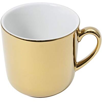 Dibbern Solid Color Becher mit Henkel aus Porzellan, Farbe: Gold, Volumen: 0.32 l, 2014400070 Dibbern Solid Color Becher mit Henkel aus Porzellan, Farbe: Gold, Volumen: 0.32 l, 2014400070