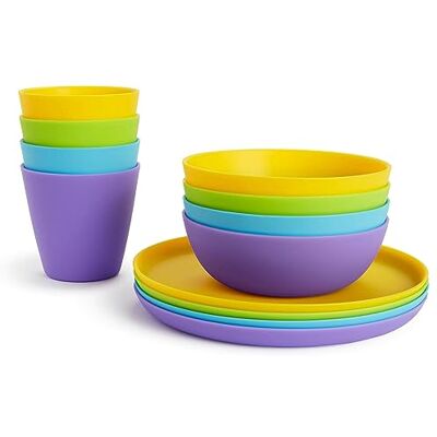 Munchkin 12 Pack Kleinkind Speiseset Tassen Schüsseln Teller BPA-Frei Munchkin 12 Pack Kleinkind Speiseset Tassen Schüsseln Teller BPA-Frei