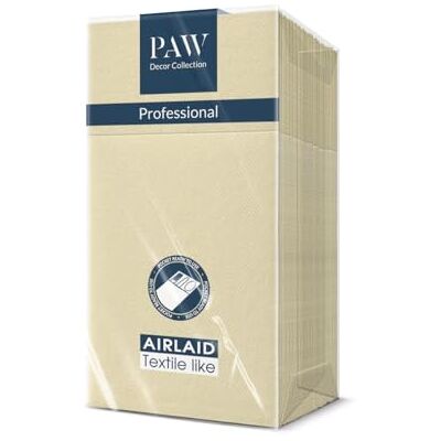 PAW Decor Collection PAW Stoffähnliche Besteckservietten 1/8-Falz, 25 Stück Sanft Creme PAW Decor Collection PAW Stoffähnliche Besteckservietten 1/8-Falz, 25 Stück Sanft Creme