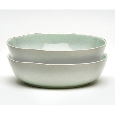 Van Well URBAN Salatschale 29,5 cm creme 2 er Set Steinzeug Steinzeug große Schüssel für Obst Gemüse und zum Servieren, große Bowl Van Well URBAN Salatschale 29,5 cm creme 2 er Set Steinzeug Steinzeug große Schüssel für Obst Gemüse und zum Servieren, große Bowl