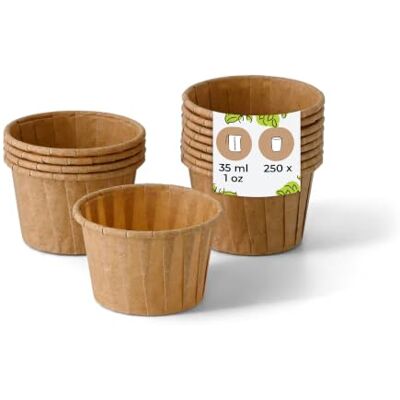 BIOZOYG 250 Stück Papier-Becher 35 ml braun Dipbecher Saucenbecher BIOZOYG 250 Stück Papier-Becher 35 ml braun Dipbecher Saucenbecher