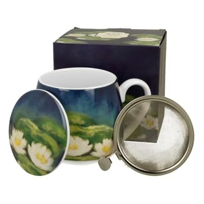 DUO ART GALLERY Fassbecher 430 ml NENUFARS mit Teesieb, New Bone China Porzellan DUO ART GALLERY Fassbecher 430 ml NENUFARS mit Teesieb, New Bone China Porzellan