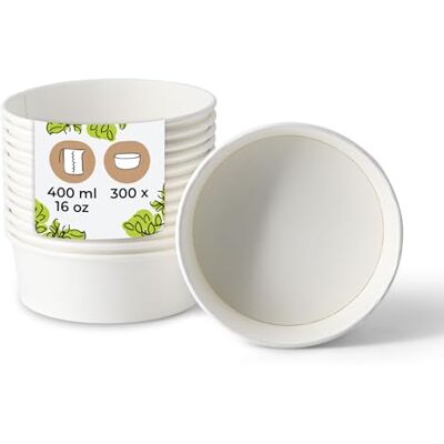 BIOZOYG Salatschale 300 Stück 400 ml weiß Bowl Schüssel Suppenschalen Einwegschalen to go Einweggeschirr Deli Container Bowl to go Kartonschale Einweg Mealprep Suppenbehälter BIOZOYG Salatschale 300 Stück 400 ml weiß Bowl Schüssel Suppenschalen Einwegschalen to go Einweggeschirr Deli Container Bowl to go Kartonschale Einweg Mealprep Suppenbehälter