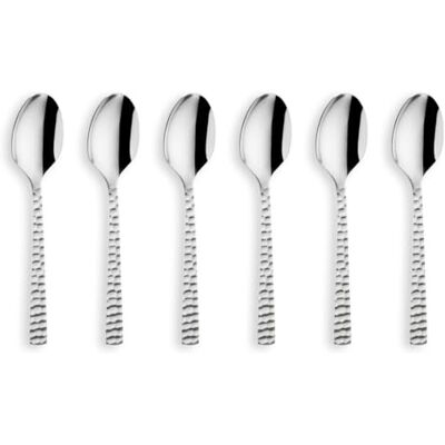 Amefa FELICITY Espressolöffel Set 6-teilig, Hochwertige kleine Löffel, Gehämmert, Moccalöffel im Hammerschlag-Design, 18/0 Kaffeelöffel Edelstahl spülmaschinenfest Amefa FELICITY Espressolöffel Set 6-teilig, Hochwertige kleine Löffel, Gehämmert, Moccalöffel im Hammerschlag-Design, 18/0 Kaffeelöffel Edelstahl spülmaschinenfest