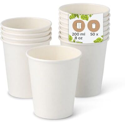 BIOZOYG 50 Stück Kaffeebecher Pappbecher 200ml / 8 oz Ø 80 mm weiß Einwegbecher plastikfrei Becher aus nachhaltiger Forstwirtschaft Kaffeebecher Einweg BIOZOYG 50 Stück Kaffeebecher Pappbecher 200ml / 8 oz Ø 80 mm weiß Einwegbecher plastikfrei Becher aus nachhaltiger Forstwirtschaft Kaffeebecher Einweg