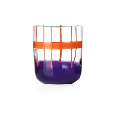 Ichendorf Milano Tumbler, Orange und Lila, Kollektion Gesti, 35 cl, mundgeblasenes Glas, handgefertigt Ichendorf Milano Tumbler, Orange und Lila, Kollektion Gesti, 35 cl, mundgeblasenes Glas, handgefertigt