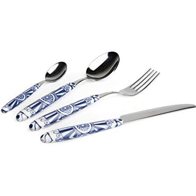 Excelsa Boheme Blue Besteck-Set, Edelstahl, Griff aus Kunststoff, 24-teilig Excelsa Boheme Blue Besteck-Set, Edelstahl, Griff aus Kunststoff, 24-teilig