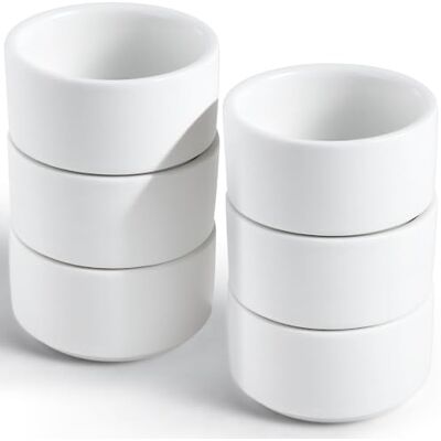 Kinmsito 6 Stück Mini Porzellan Ramekins 50ml Weiß Rund Hitzebeständig Und Pflegeleicht Porzellan Ramekins, Platzsparend Stapelbar Souffle Formen For Dessert Und Saucen Kinmsito 6 Stück Mini Porzellan Ramekins 50ml Weiß Rund Hitzebeständig Und Pflegeleicht Porzellan Ramekins, Platzsparend Stapelbar Souffle Formen For Dessert Und Saucen