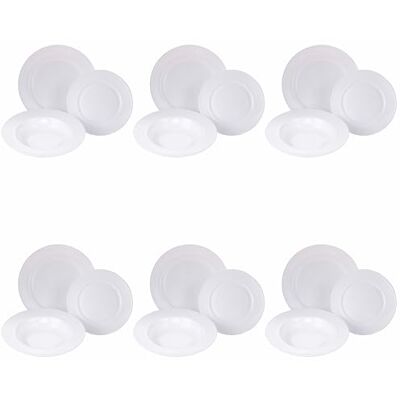 Tivoli Tafelservice, 18-teilig, Opalglas, 6 Plätze, Rand bearbeitet Tivoli Tafelservice, 18-teilig, Opalglas, 6 Plätze, Rand bearbeitet