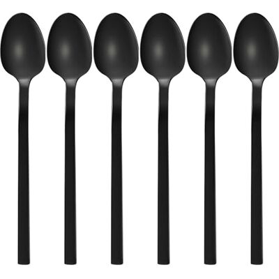 GRÄWE Kaffeelöffel, Serie Lissabon, 6er Set, schwarz, Teelöffel, Edelstahl titanbeschichtet, Kuchenlöffel, Mokkalöffel, Zuckerlöffel, kleiner Löffel, hochglanzpoliert, spülmaschinengeeignet GRÄWE Kaffeelöffel, Serie Lissabon, 6er Set, schwarz, Teelöffel, Edelstahl titanbeschichtet, Kuchenlöffel, Mokkalöffel, Zuckerlöffel, kleiner Löffel, hochglanzpoliert, spülmaschinengeeignet