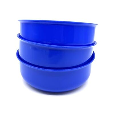 Kimmel 3 Stück Schüssel Schale Bowl 750 ml Müslischale Suppenteller Suppenschüssel Salatschüssel, Kunststoffschüssel, aus Kunststoff, Mehrweggeschirr, Farbe blau Kimmel 3 Stück Schüssel Schale Bowl 750 ml Müslischale Suppenteller Suppenschüssel Salatschüssel, Kunststoffschüssel, aus Kunststoff, Mehrweggeschirr, Farbe blau