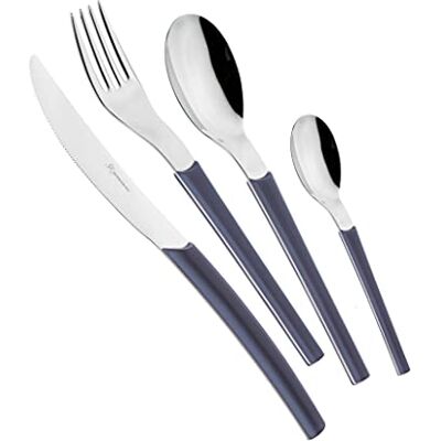 EME POSATERIE Loto Grigio 432 Tafelbesteck aus Edelstahl 18/10, für 6 Personen, 24-teilig EME POSATERIE Loto Grigio 432 Tafelbesteck aus Edelstahl 18/10, für 6 Personen, 24-teilig