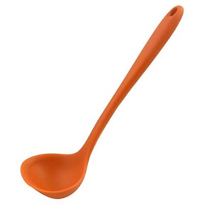 N/A Silikon-Kelle, Löffelkelle, 8,5 Zoll, hitzebeständig bis 450 °C, einteilig, Design Restaurant, Küche, Küchenutensilien, zum Servieren von Suppe, Orange N/A Silikon-Kelle, Löffelkelle, 8,5 Zoll, hitzebeständig bis 450 °C, einteilig, Design Restaurant, Küche, Küchenutensilien, zum Servieren von Suppe, Orange