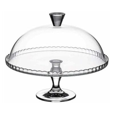 DRW Kuchenständer mit Glasglocke, transparent, 32,5 cm Durchmesser DRW Kuchenständer mit Glasglocke, transparent, 32,5 cm Durchmesser