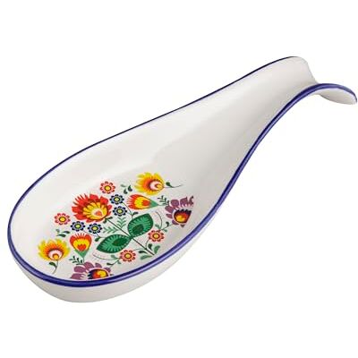 Baroni Home Löffelablage aus Keramik, bunt, strapazierfähig, Linie Flora, 8 x 22 x 3 cm Baroni Home Löffelablage aus Keramik, bunt, strapazierfähig, Linie Flora, 8 x 22 x 3 cm