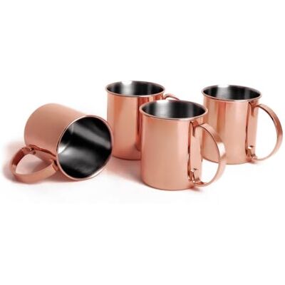 ECHTWERK Moscow Mule Becherset, 4-tlg, Bruchsichere Edelstahl-Gläser, Cocktail-Set, Cocktailgläser perfekt für Gin, Vodka, Bier und Kaltgetränke, Geschenkset, Kupfer-Edition, 1000 ml ECHTWERK Moscow Mule Becherset, 4-tlg, Bruchsichere Edelstahl-Gläser, Cocktail-Set, Cocktailgläser perfekt für Gin, Vodka, Bier und Kaltgetränke, Geschenkset, Kupfer-Edition, 1000 ml