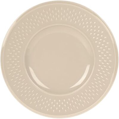 GENEVIEVE LETHU Dessertteller aus Steingut, Reiskörner, Ø 21 cm, Taupe, Reiskorn GENEVIEVE LETHU Dessertteller aus Steingut, Reiskörner, Ø 21 cm, Taupe, Reiskorn