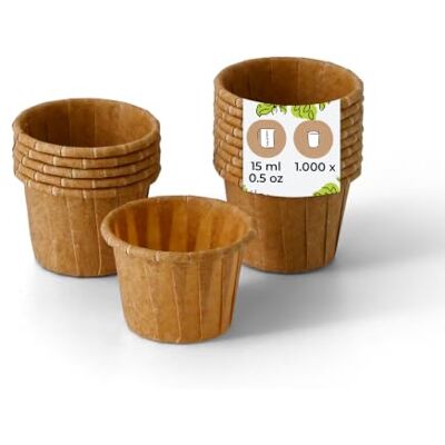 BIOZOYG 1000 Stück Papier-Becher 15 ml braun Dipbecher Saucenbecher BIOZOYG 1000 Stück Papier-Becher 15 ml braun Dipbecher Saucenbecher