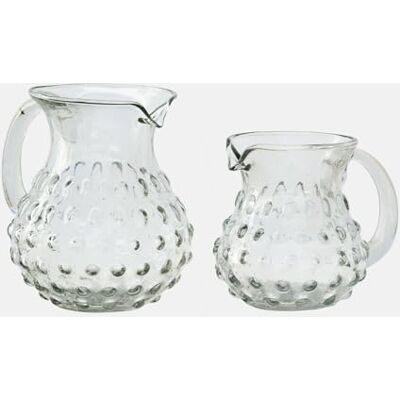 Loberon Krug 2er Set Zaleema, klar zwei Größen Bauchige Form Markante Relief-Punkte Spülmaschinenfest Mundgeblasen Tischaccessoires Karaffe Glas Loberon Krug 2er Set Zaleema, klar zwei Größen Bauchige Form Markante Relief-Punkte Spülmaschinenfest Mundgeblasen Tischaccessoires Karaffe Glas