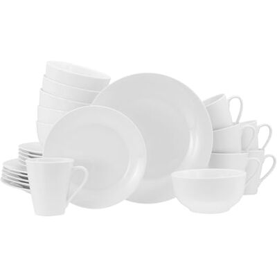 Creatable , 24536, Serie Base Weiss, 24-teiliges Geschirrset für 6 Personen, Kombiservice aus Porzellan, spülmaschinen- und mikrowellengeeignet, Qualitätsproduktion Creatable , 24536, Serie Base Weiss, 24-teiliges Geschirrset für 6 Personen, Kombiservice aus Porzellan, spülmaschinen- und mikrowellengeeignet, Qualitätsproduktion
