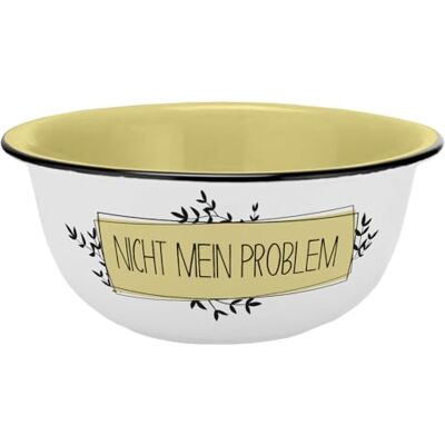 Gedalabels Müslischale Nicht mein Problem Emaille-Optik 600ml, Keramik, Schale, Dessertschale, Müsli, Eis, , Gelb Gedalabels Müslischale Nicht mein Problem Emaille-Optik 600ml, Keramik, Schale, Dessertschale, Müsli, Eis, , Gelb