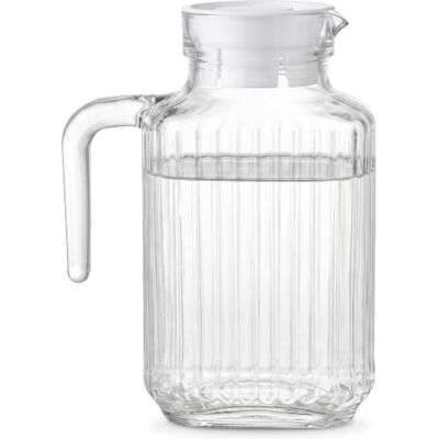 MGE Wasserkrug mit Deckel 1.5 liter Saftkrug Karaffe mit Ausgießer Glaskaraffe Wasserkaraffe Sprudelwasser Glas Krug mit Kristallgriff für Milch, Rotwein, Kaltes Wasser, Fruchtsaft MGE Wasserkrug mit Deckel 1.5 liter Saftkrug Karaffe mit Ausgießer Glaskaraffe Wasserkaraffe Sprudelwasser Glas Krug mit Kristallgriff für Milch, Rotwein, Kaltes Wasser, Fruchtsaft