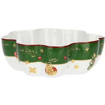 THUN , Schale in Kleeblattform aus Porzellan, kleine Version, Weihnachtsüberraschungen, Sammlerstück, Geschenkidee zu Weihnachten, Ø 13 cm, 5 cm H THUN , Schale in Kleeblattform aus Porzellan, kleine Version, Weihnachtsüberraschungen, Sammlerstück, Geschenkidee zu Weihnachten, Ø 13 cm, 5 cm H