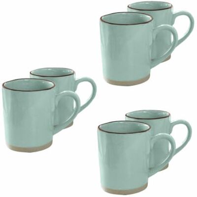 Loberon Tasse 6er Set Biarré, türkis handgefertigt und glasiert, rustikaler Charme, spülmaschinenfest, Geschirr, Tischaccessoires, Tischdekoration, Steinzeug Loberon Tasse 6er Set Biarré, türkis handgefertigt und glasiert, rustikaler Charme, spülmaschinenfest, Geschirr, Tischaccessoires, Tischdekoration, Steinzeug