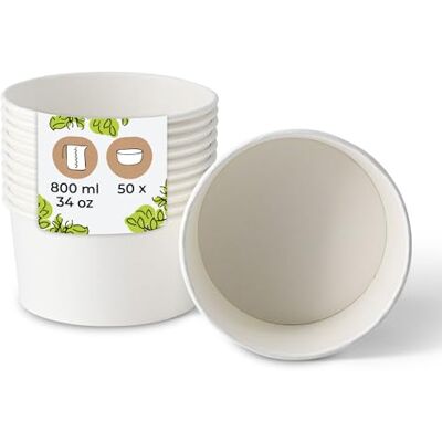 BIOZOYG Salatschale 50 Stück 800 ml weiß Bowl Schüssel Suppenschalen Einwegschalen to go Einweggeschirr Deli Container Bowl to go Kartonschale Einweg Mealprep Suppenbehälter BIOZOYG Salatschale 50 Stück 800 ml weiß Bowl Schüssel Suppenschalen Einwegschalen to go Einweggeschirr Deli Container Bowl to go Kartonschale Einweg Mealprep Suppenbehälter