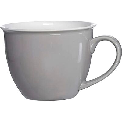 Ritzenhoff & Breker Doppio Jumbotasse, Jumbo Obere, Milchkaffee Obertasse, Ober Tasse, Geschirr, Porzellan, Grau, 350 ml, 576818, 1 Stück Ritzenhoff & Breker Doppio Jumbotasse, Jumbo Obere, Milchkaffee Obertasse, Ober Tasse, Geschirr, Porzellan, Grau, 350 ml, 576818, 1 Stück
